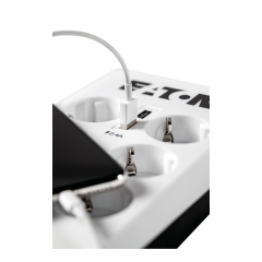 Eaton 6'lı Akım Korumalı Priz 2 usb Portlu Beyaz Surge Hunter PB6UD Box-6-usb