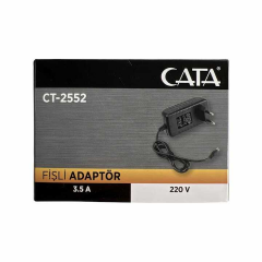 Cata 12V 3,5A Fişli Adaptör Plastik Kasa 24-42w IP44 5.5x2.5mm Jaklı CT-2552
