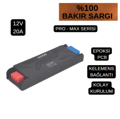 Noas 20 Amper 250W 12 Volt Şerit Led Trafosu Slim Bakır Sargı Promax  Serisi YL20-2500