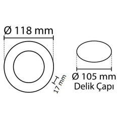 Noas 6w Sıva Altı Siyah Kasa Slim Led Panel Yuvarlak YL10-0600-S, YL10-0601-S