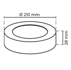 Noas 18w Sıva Üstü Yuvarlak Siyah Kasa Led Panel YL14-1800-S, YL14-1801-S