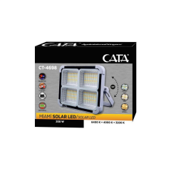 Cata Miami 200W Portatif Taşınabilir Şarjlı Solar Led Projektör Dimlenebilir Işık CT-4698