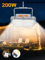 Cata Miami 200W Portatif Taşınabilir Şarjlı Solar Led Projektör Dimlenebilir Işık CT-4698