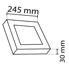 Noas 18+6 Watt Mavi-Beyaz Sıva Üstü Kare Okyanus LED Panel YL15-1800-R