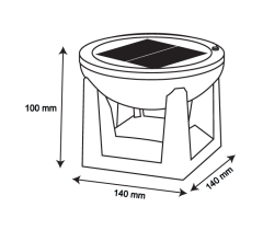Wow 30w Beyaz Işık 6500K Solar Yuvarlak Set Üstü Bahçe Armatürü W-1240