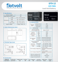 Dotvolt 12 Volt 9 Ah Kuru Tip UPS Aküsü DT9-12