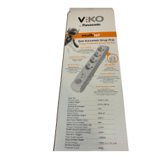 Viko Multi-let 4'lü Akım/Şok Korumalı Grup Priz Topraklı 1.5 Metre 1050 Joule - 90117630