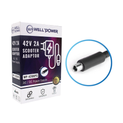 WellPower 42 Volt 2 Amper 8 mm Scooter Hoverboard Şarj Adaptörü WP-4208PS