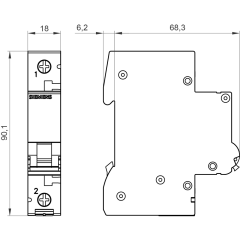 Siemens 1x6a 1 Fazlı B Tipi Çabuk Karakterli 4.5 kA Otomatik Sigorta 5SL6106-6YA