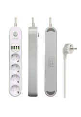 Ldnio SE4432 4xUsb Çıkışlı 4'lü Akım Korumalı Priz Beyaz