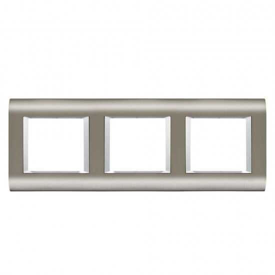 Viko Panasonic Thea 3x2M Sistema İnox+Metalik Beyaz Renk Çerçeve - WVTF18495IN-TR