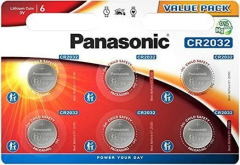 Panasonic 3 Volt 220 mAh Lityum Pil CR-2032EL/6BP  - 6 Adet