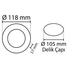 Schuar 6w Beyaz Işık 6500k 480 Lümen Sıva Altı Slim Led Panel Yuvarlak Alüminyum Kasa SC-1506-B