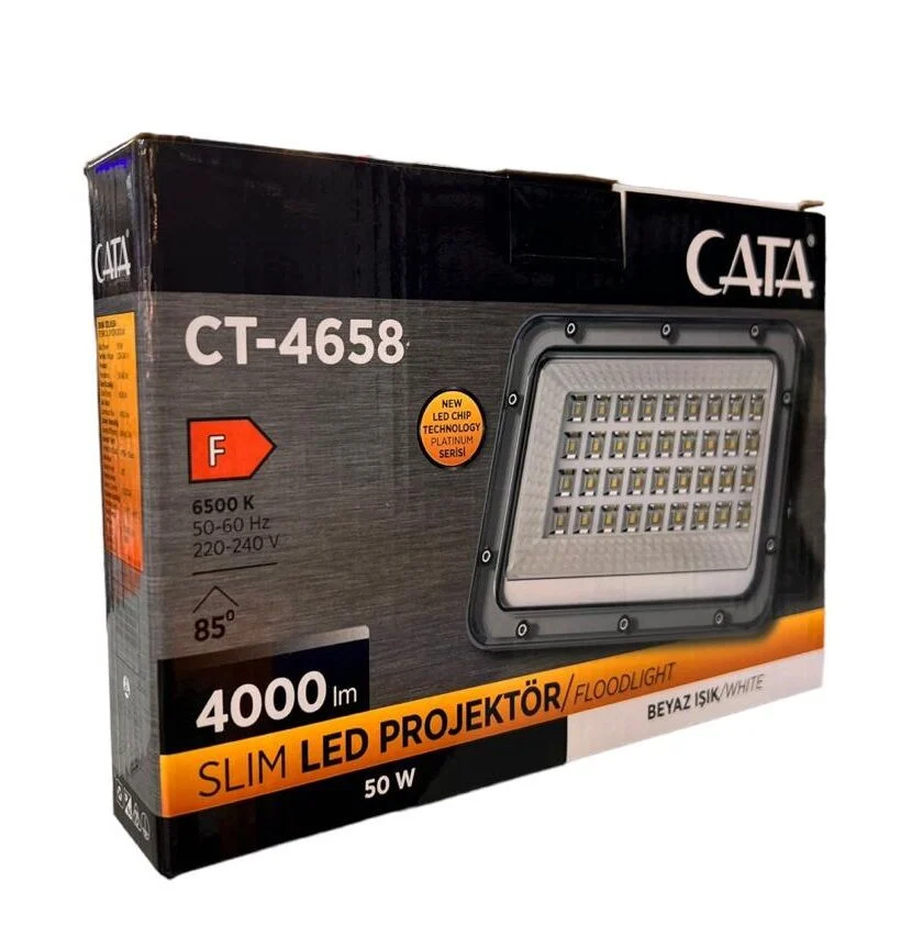 Cata 50w LED Projektör Beyaz Işık 6500k Platinium 4000 Lümen CT-4658