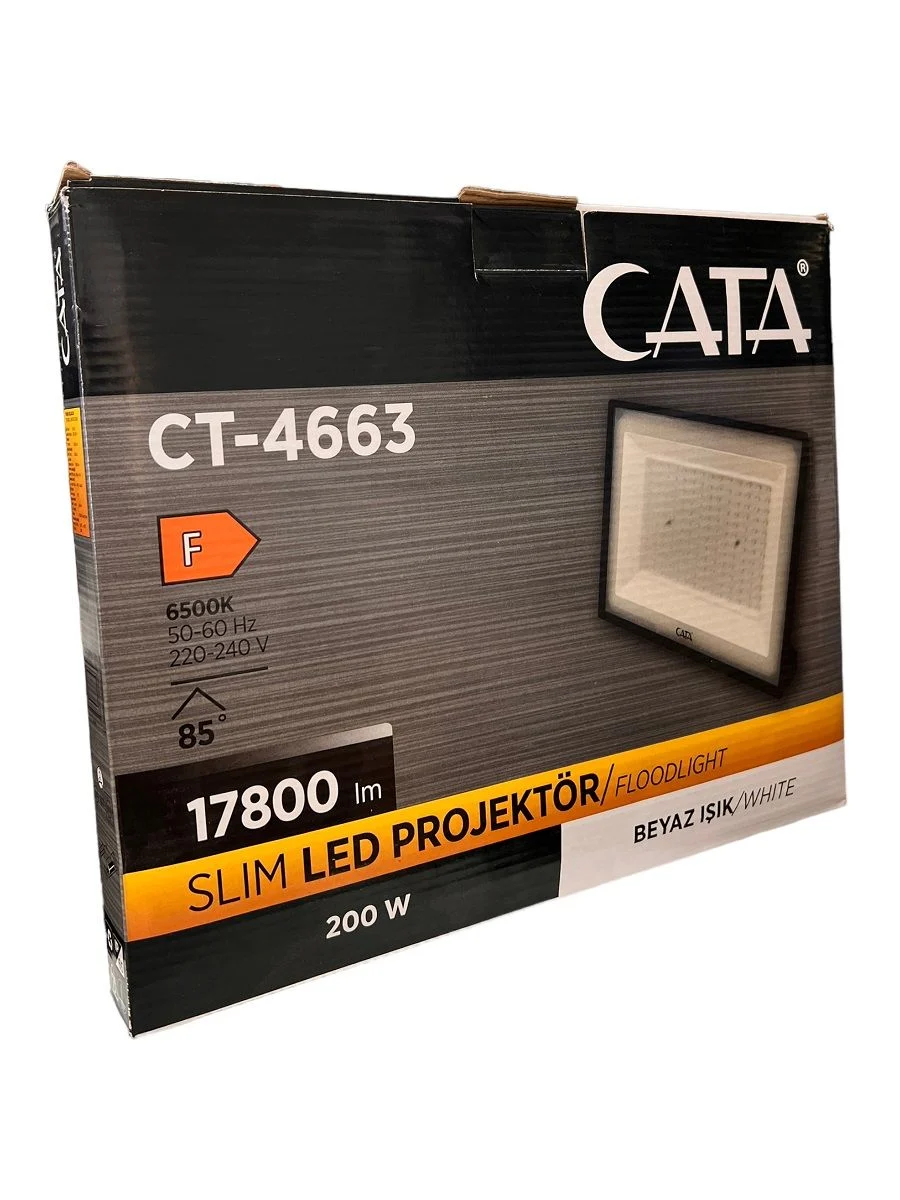 Cata 200w LED Projektör Beyaz Işık 6500k Platinium 17800 Lümen CT-4663