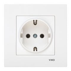 Viko Karre Beyaz Topraklı Priz ÇERÇEVELİ