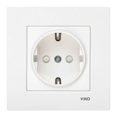 Viko Karre Beyaz Topraklı Priz Çocuk Korumalı ÇERÇEVELİ