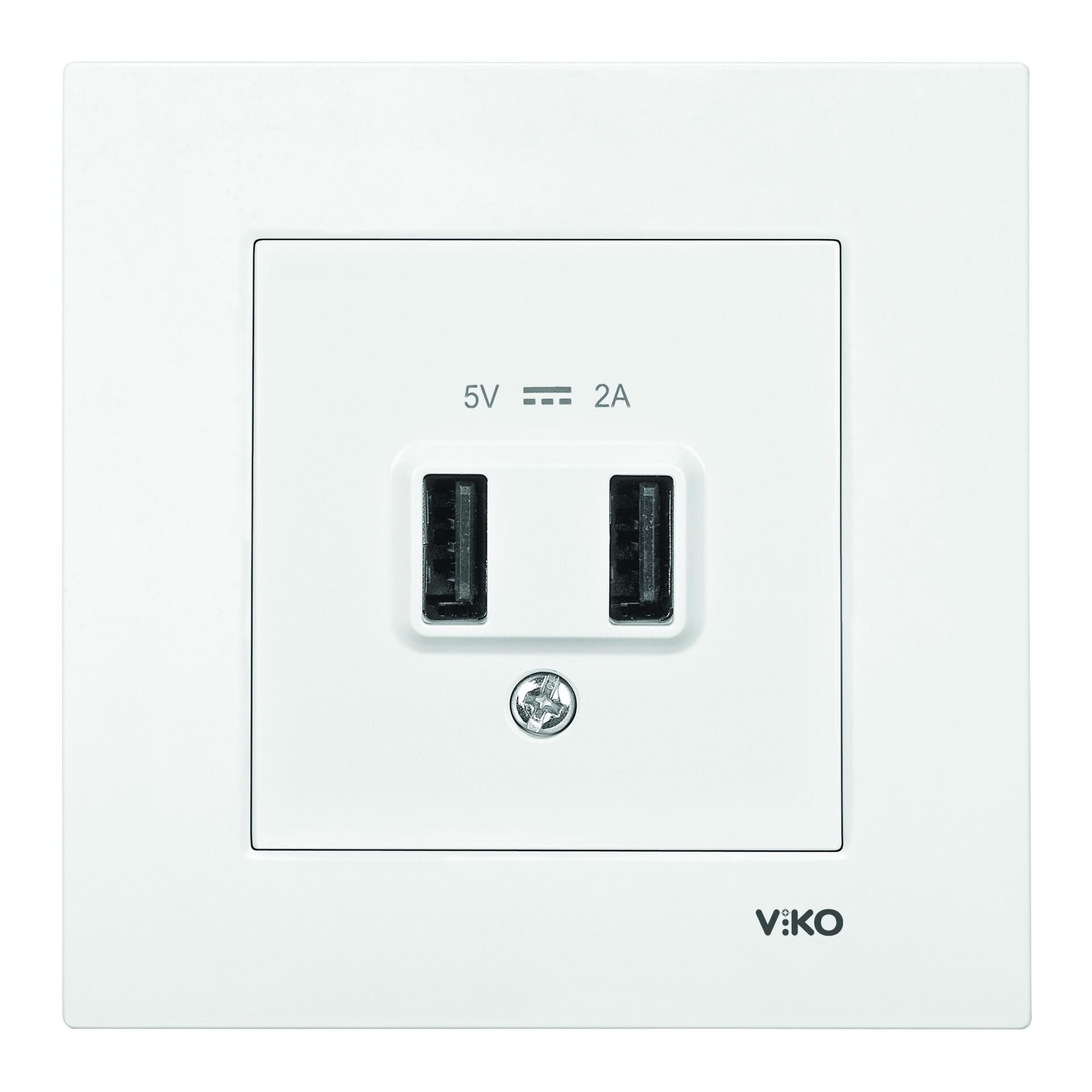 Viko Karre Beyaz USB Şarj Prizi 5V 2A ÇERÇEVELİ