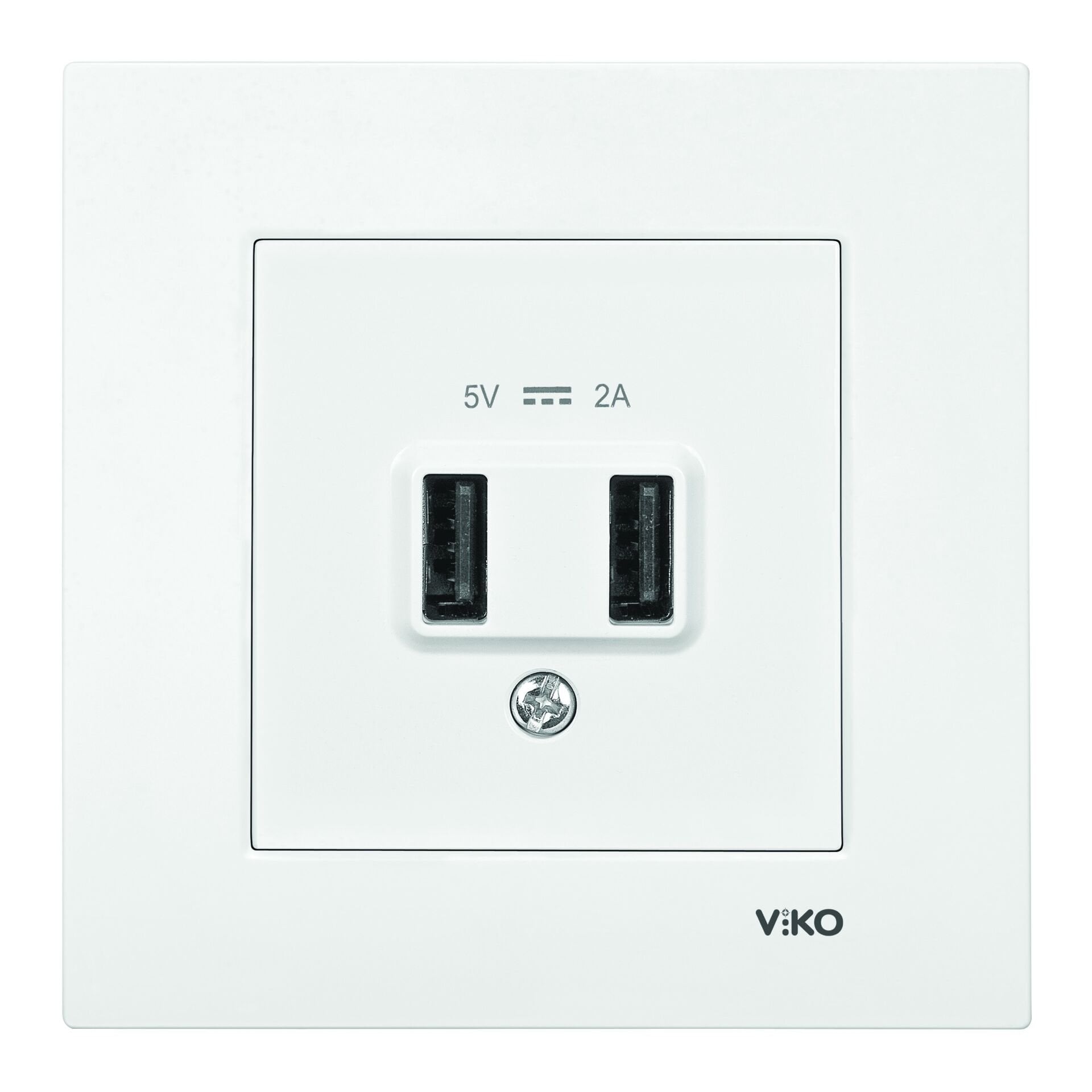 Viko Karre Beyaz USB Şarj Prizi 5V 2A ÇERÇEVELİ