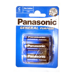 Panasonic R14BE/2BP Manganez Blister C Size Orta Boy Pil 2'li Paket