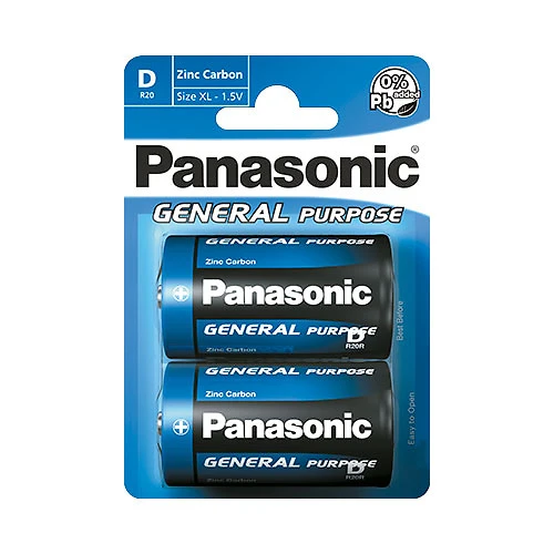 Panasonic R20BE/2BP Manganez Blister C Size Büyük Boy Pil 2'li Paket