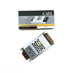 Cata 5 Amper 60W 12 Volt Şerit Led Trafosu Ultra Slim Adaptör CT-2674