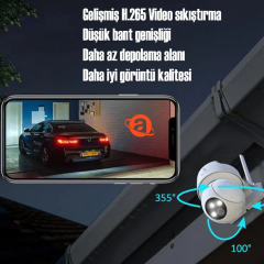 Cata 360 Derece Dönebilen Wi-Fi 3mp Akıllı Dış Mekan IP Kamera CT-4051