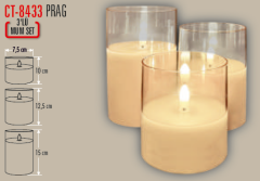 Cata Prag Pilli 3 Lü Set Mum Dekoratif Masa Lambası Gün Işığı CT-8433