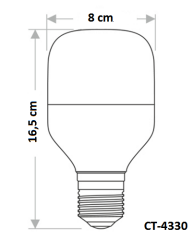 Cata 25W Led Torch Ampul E-27 Duylu CT-4330