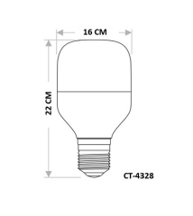 Cata 65W Beyaz Işık 6400 Kelvin Led Torch Ampul E-27 Duylu CT-4328