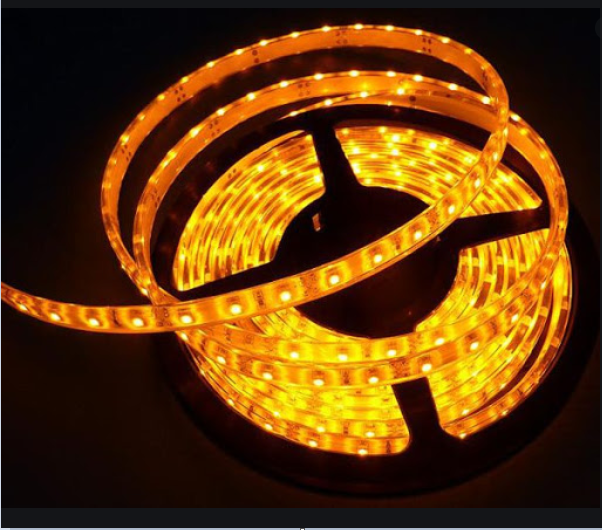 Cata 12 Volt Dış Mekan IP44 Slikonlu 10 Çipli Şerit Led Amber CT-4492 [5 Metre]