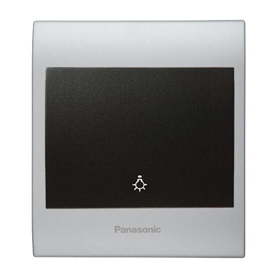 Viko Panasonic Thea Blu Light Anahtar, Çerçeve Chrome Matt+Beyaz, Kapak Siyah
