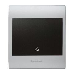Viko Panasonic Thea Blu Light Anahtar, Çerçeve Chrome Matt+Beyaz, Kapak Siyah