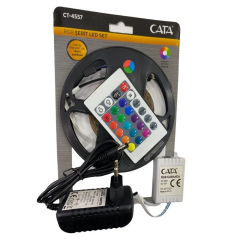 Cata Rgb Şerit Led Seti 5 Mt Rgb Led 3 Renk + Trafo + Rgb Kumanda Ct-4557