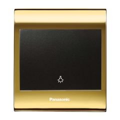 Viko Panasonic Thea Blu Light Anahtar, Çerçeve Gold+Dore, Kapak Siyah