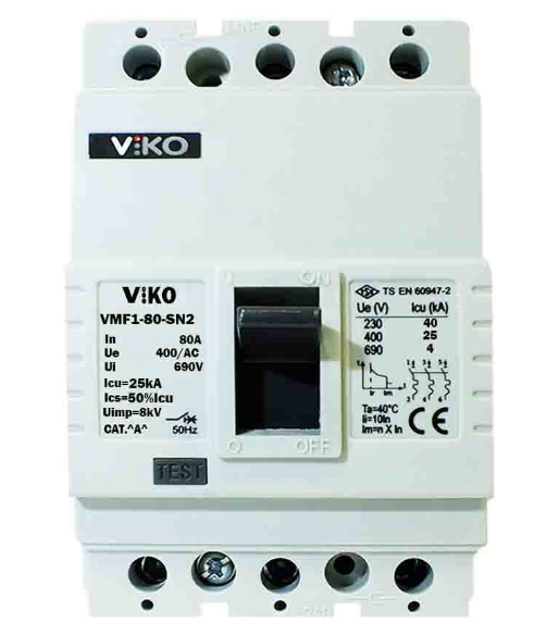 Viko 3X80 Amper 25kA Sabit Kompakt Şalter VMF1-80-SN2