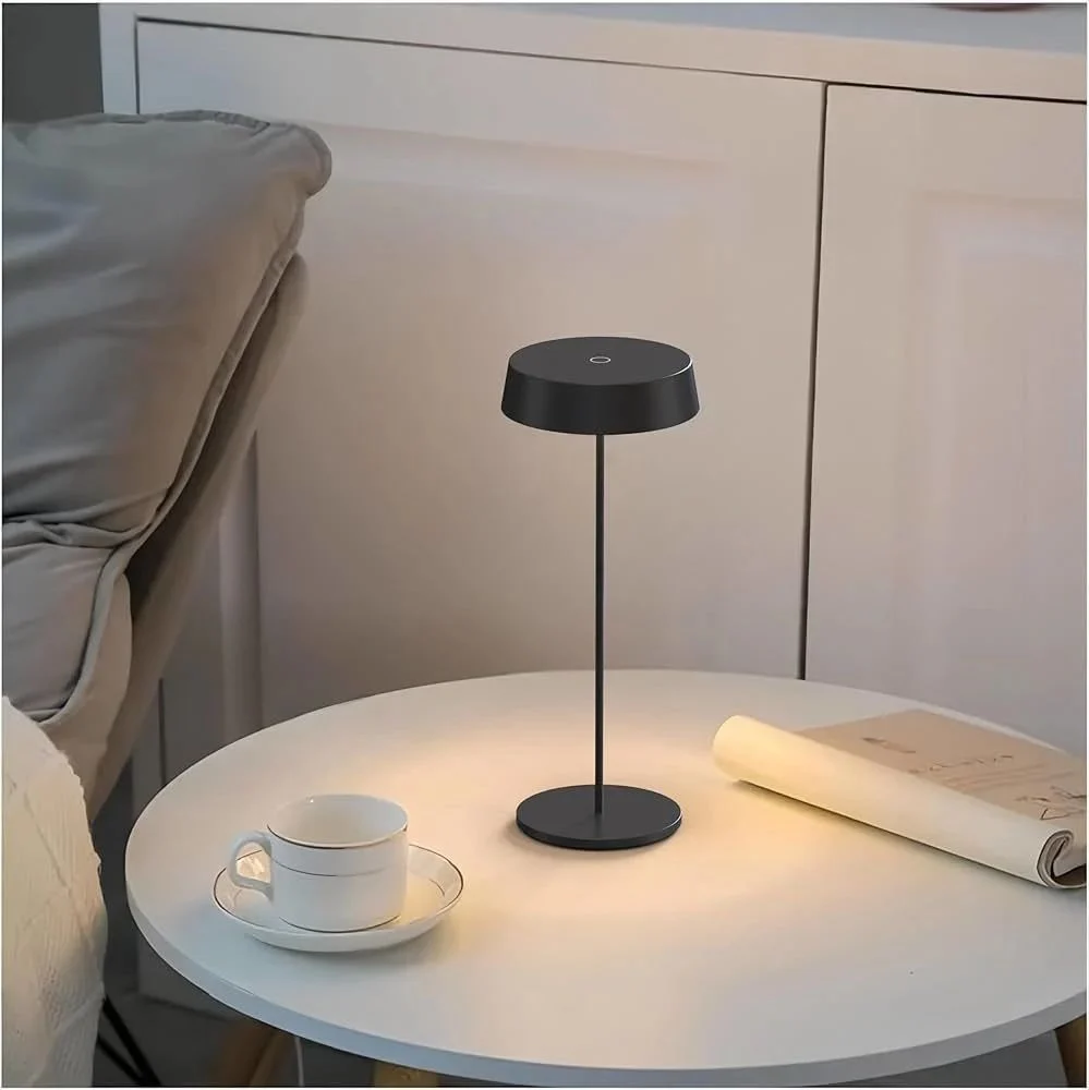 Cata CT-8450 Dubai 3 Işık Siyah Renkli Dokunmatik USB Şarjlı Dim Edilebilir Solar Masa Lambası