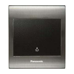 Viko Panasonic Thea Blu Light Anahtar, Çerçeve Inox+Beyaz, Kapak Siyah