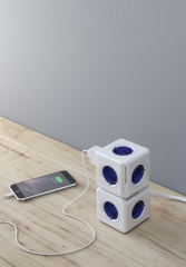 PowerCube 5’li 1.5 metre Uzatma Kablolu Priz Çoklayıcı – Mavi