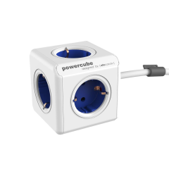 PowerCube 5’li 1.5 metre Uzatma Kablolu Priz Çoklayıcı – Mavi