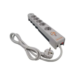 Tunçmatik Beşli 2 USB Girişli Akım Korumalı Priz Anahtarlı, 1.5 Metre Kablolu 1050 Joule TSK5015