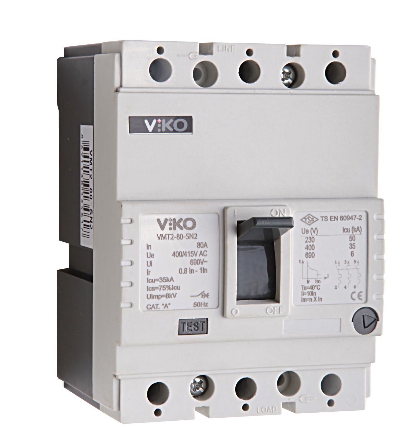 Viko 3X100 Amper 35kA Termik Ayarlı (70-100a) Kompakt Şalter VMT2-100-SN2