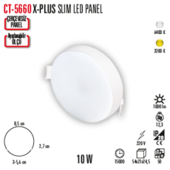 Cata 10W XPlus Slim Led Ayarlanabilir Led Panel Aydınlatma ct-5660 Günışığı