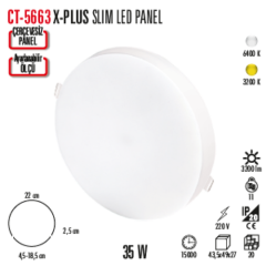 Cata 35W XPlus Slim Led Ayarlanabilir Led Panel Aydınlatma ct-5663 Günışığı