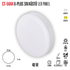 Cata 40W XPlus Sıva Üstü Led Panel Aydınlatma ct-5664