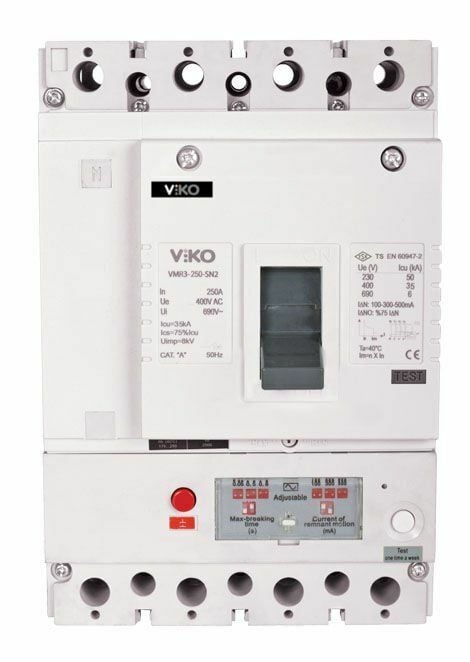 Viko 4X100 Amper 4 Kutuplu 25kA Kaçak Akımlı Kompakt Şalter VMR2-100-SN2