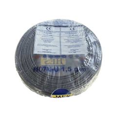 Hes Kablo 1,5 mm² Nya Tam Bakır TSE Kablo H057V)U  - 100 Metre Siyah
