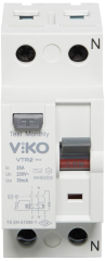 Viko 2x25 Amper 30 Miliamper Monofaze Kaçak Akım Rölesi - VTR2-2530