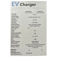 Dotvolt Ev Charger 22kw AC Trifaze Type-2 Ev Tipi Kablosuz Soketli Araç Şarj İstasyonu