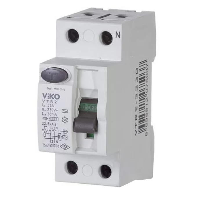 Viko 2x32 Amper 30 Miliamper Monofaze Kaçak Akım Rölesi - VTR2-3230